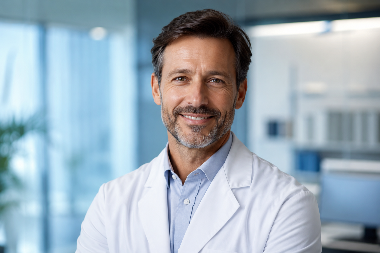 Homem confiante após consulta médica online em Portugal