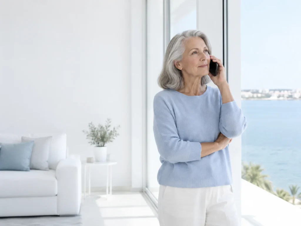 Woman in Murcia speaking to an English-speaking doctor by phone
